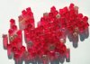 100 5mm Transparent Red AB Cube Beads